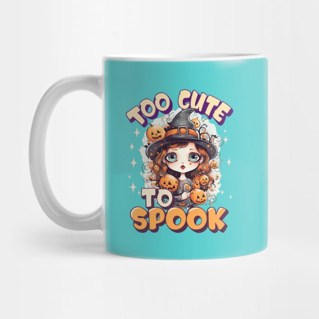 Too Cute To Spook Redhead Chibi Anime Witch by RuftupDesigns